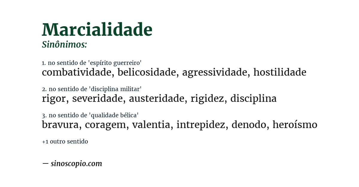 Sinônimo de marcialidade