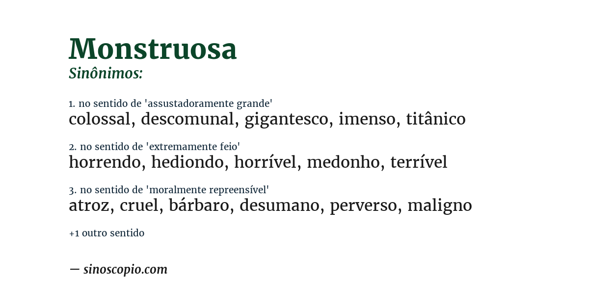 Sinônimo de monstruosa