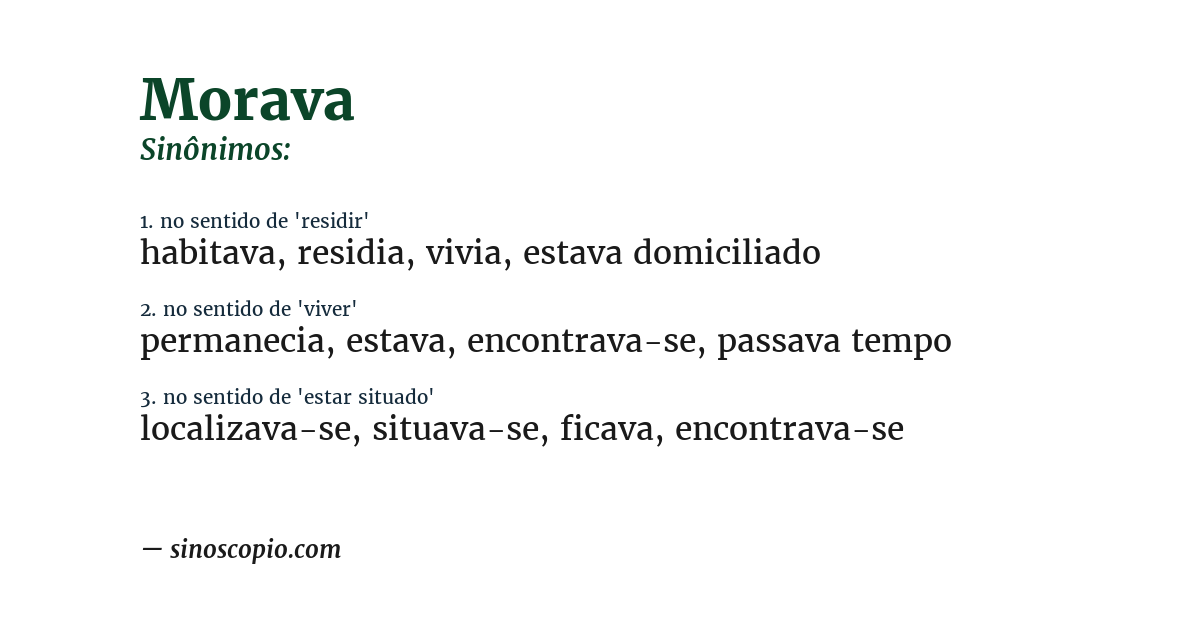 Sinônimo de morava