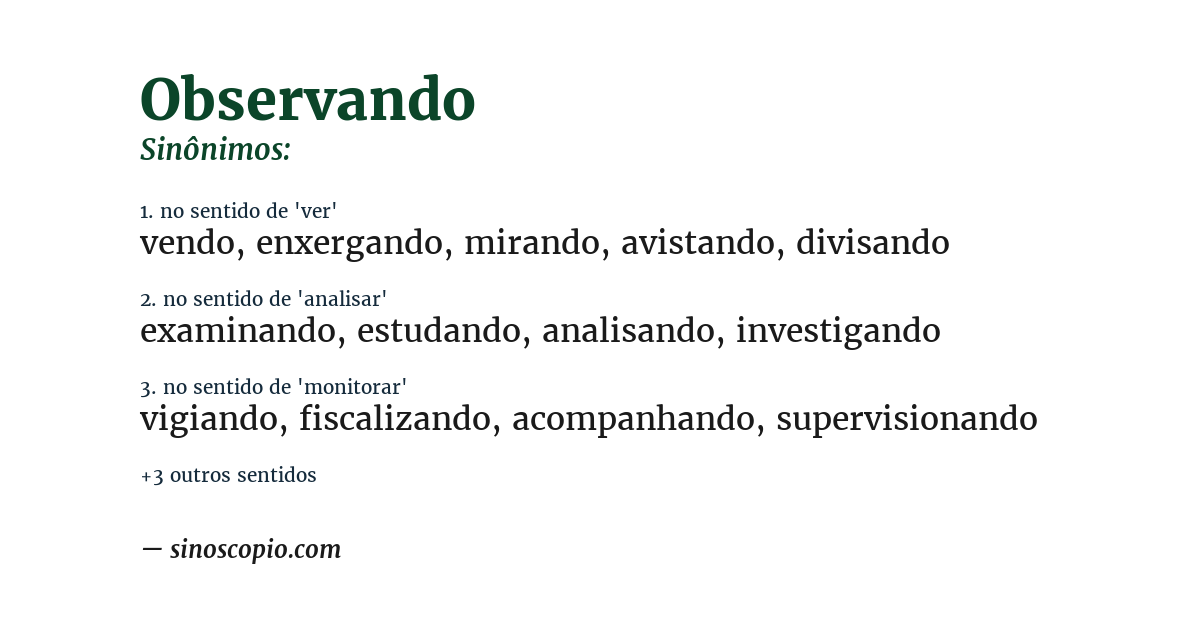Sinônimo de observando