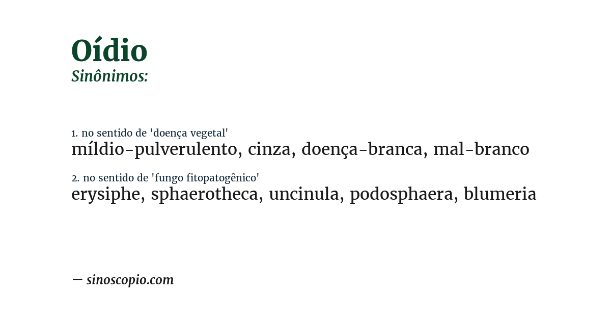Sinônimo de oídio