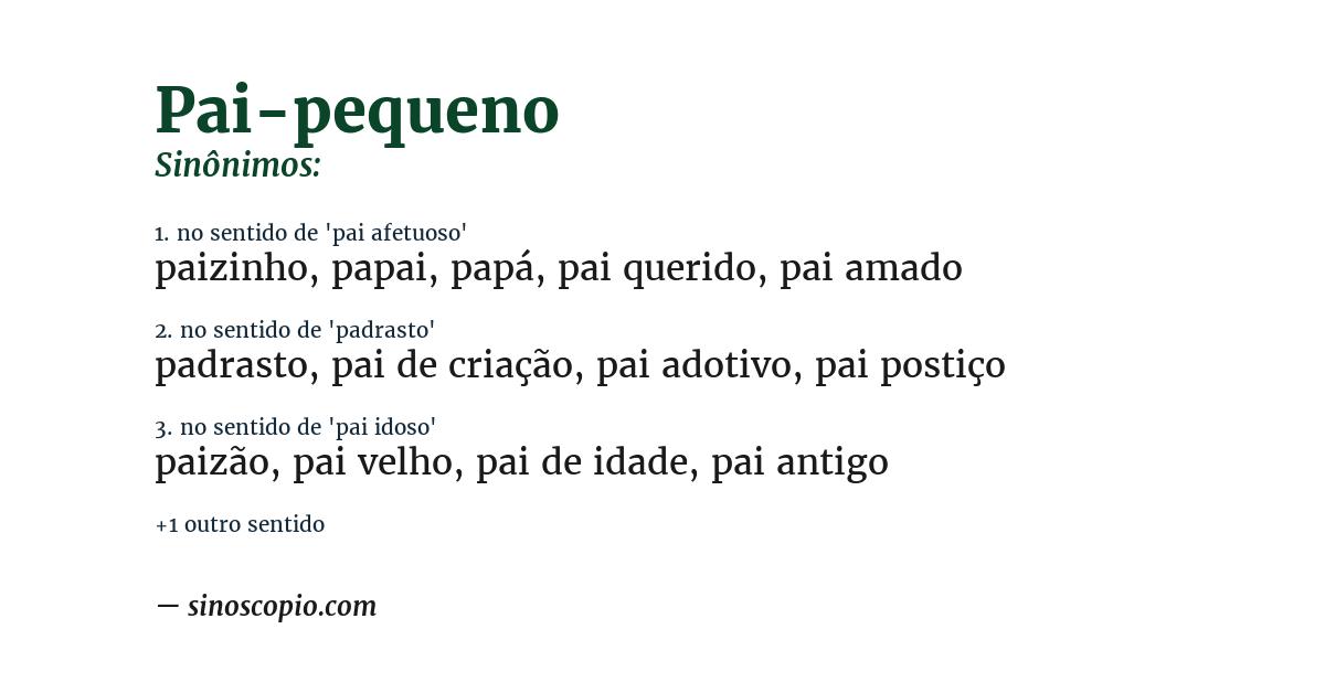 Sinônimo de pai-pequeno