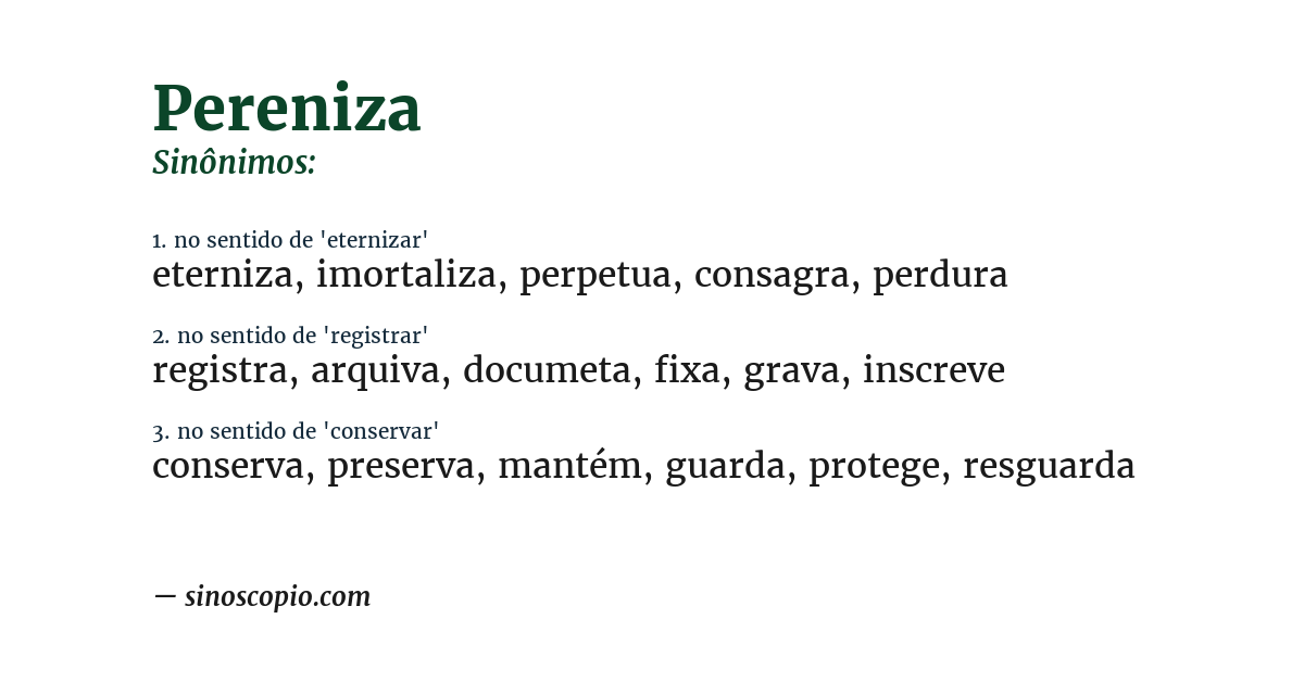 Sinônimo de pereniza