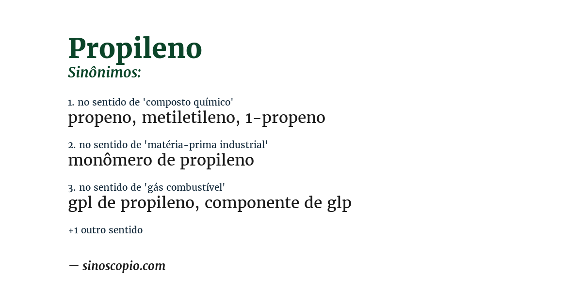 Sinônimo de propileno