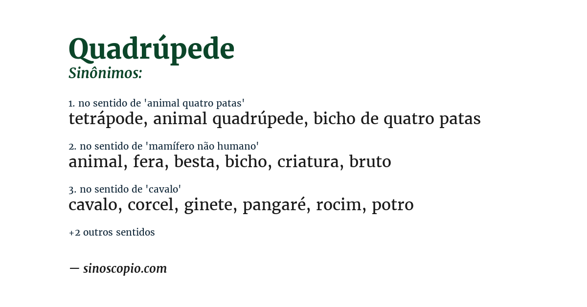 Sinônimo de quadrúpede