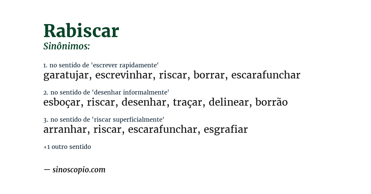 Sinônimo de rabiscar