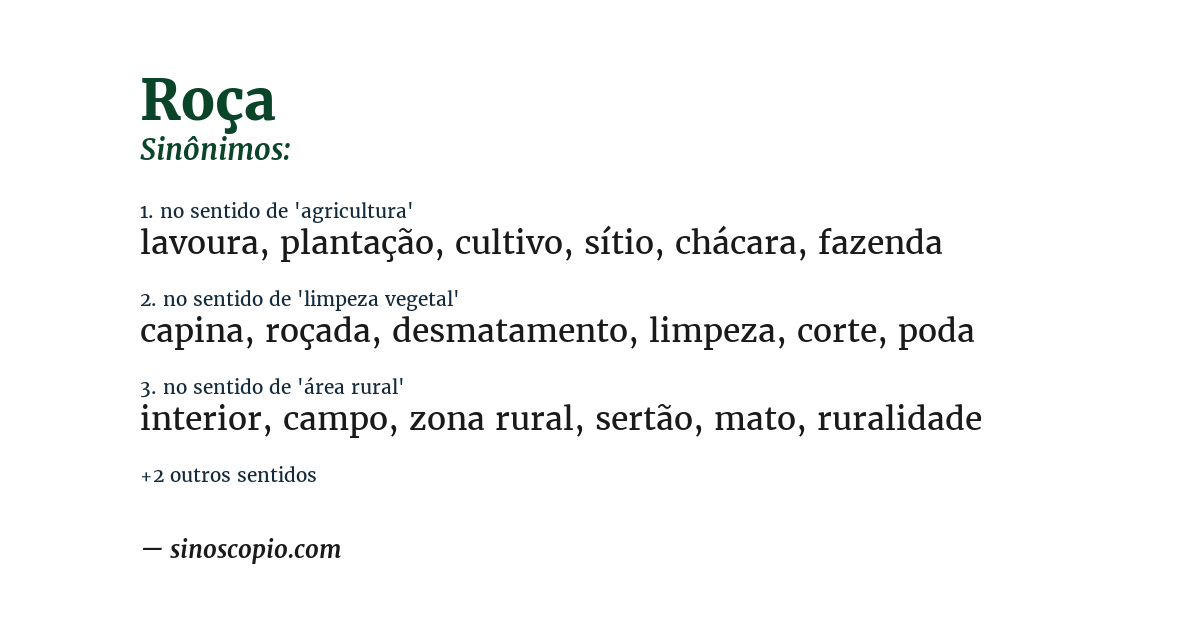 Sinônimo de roça