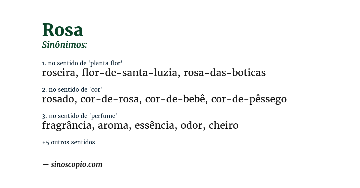 Sinônimo de rosa