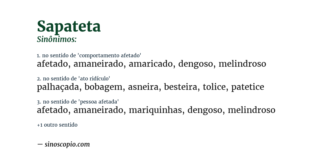 Sinônimo de sapateta