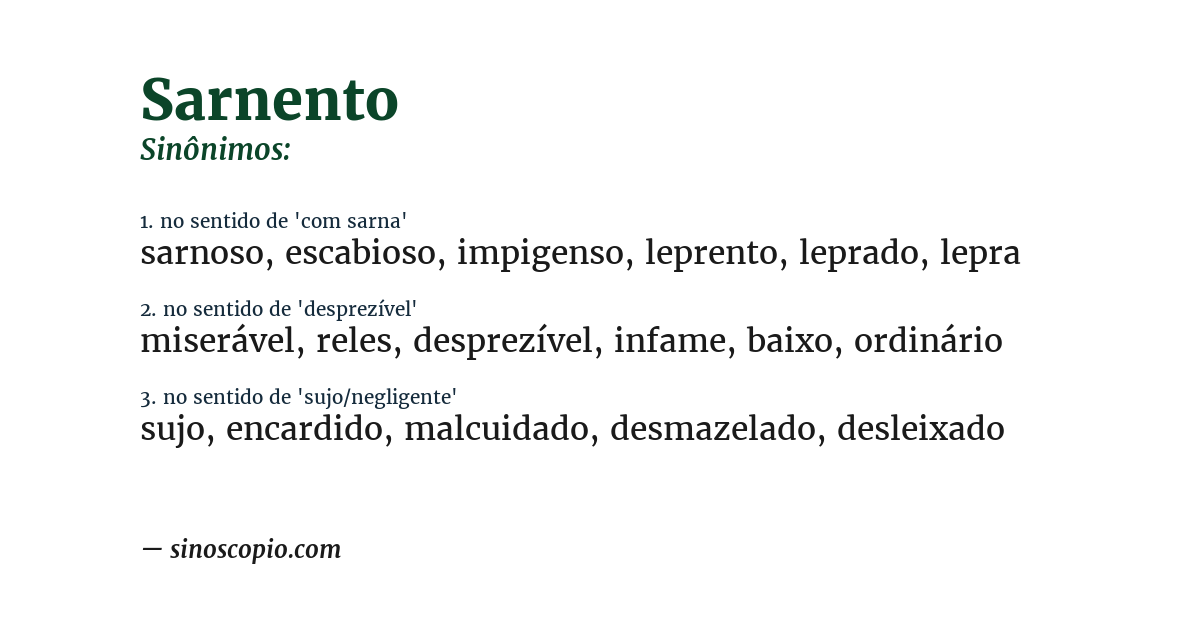 Sinônimo de sarnento