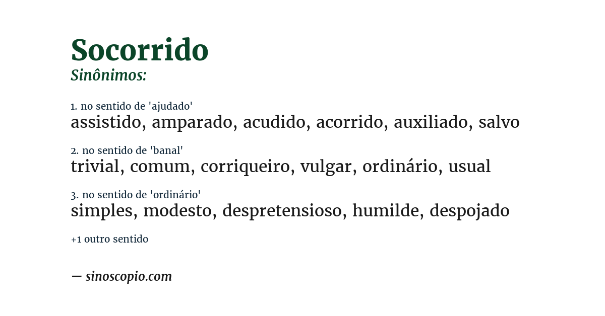 Sinônimo de socorrido