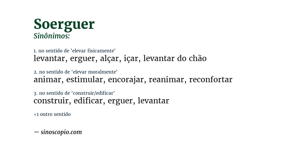 Sinônimo de soerguer
