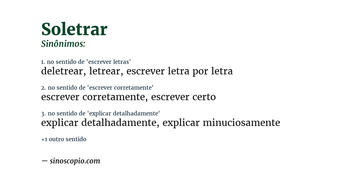 Sinônimo de soletrar