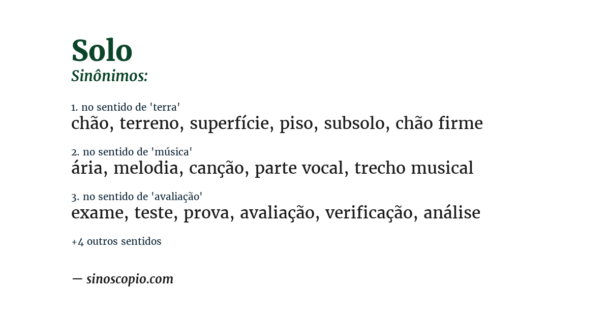 Sinônimo de solo