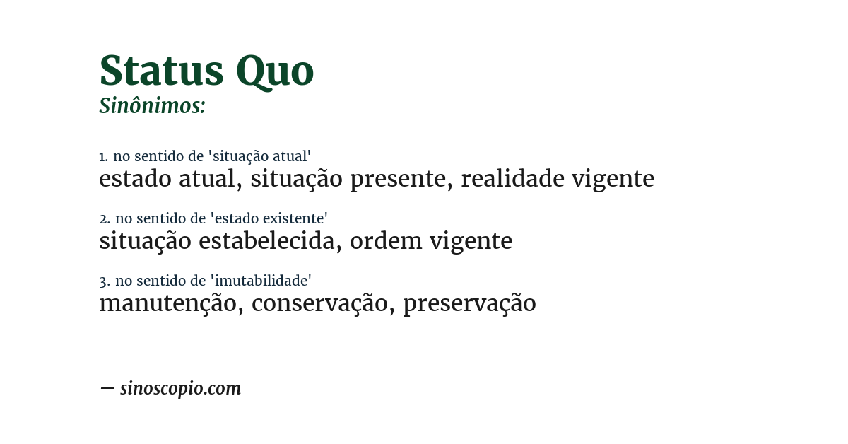 Sinônimo de status quo