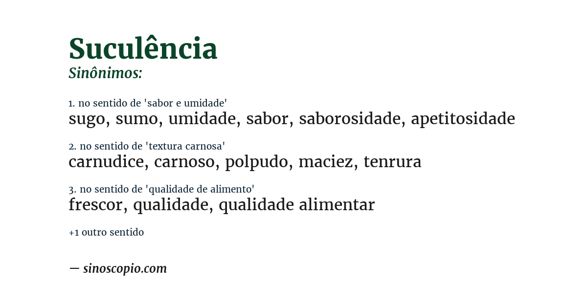 Sinônimo de suculência