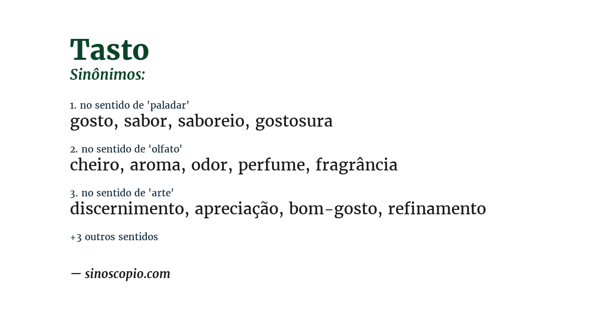Sinônimo de tasto