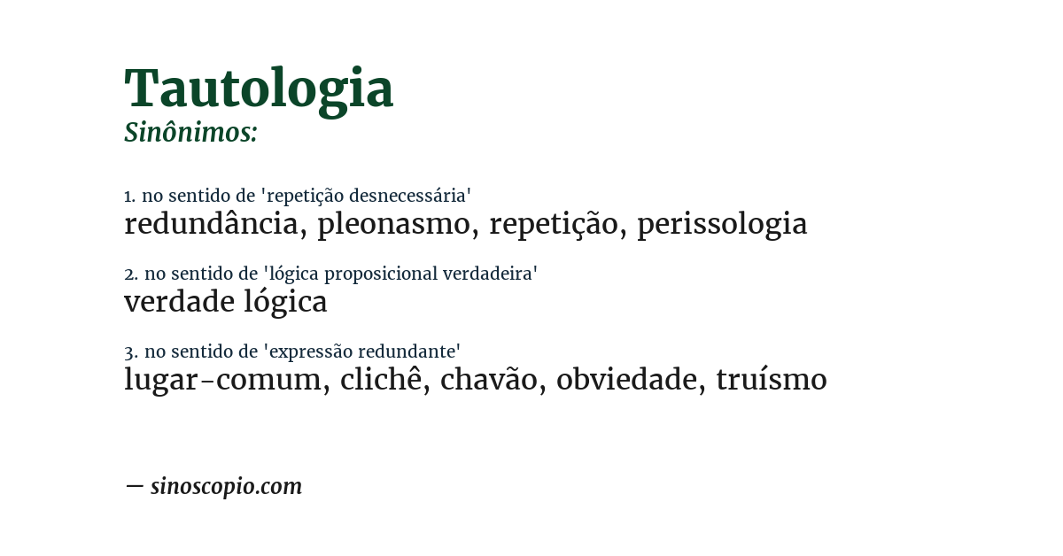 Sinônimo de tautologia