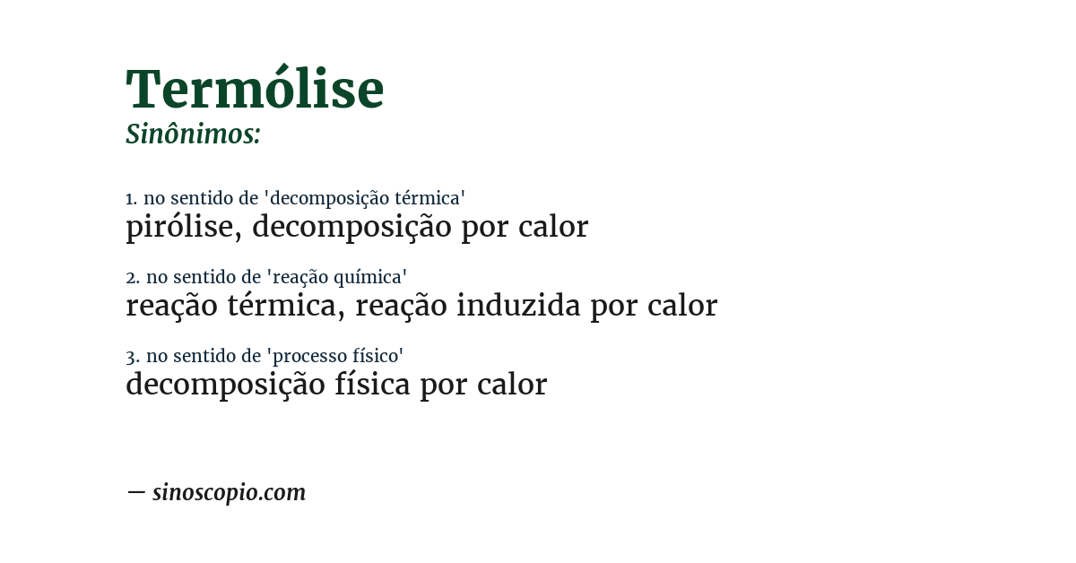 Sinônimo de termólise