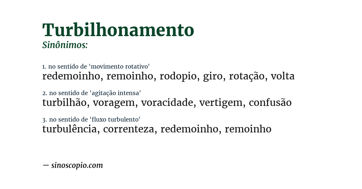 Sinônimo de turbilhonamento