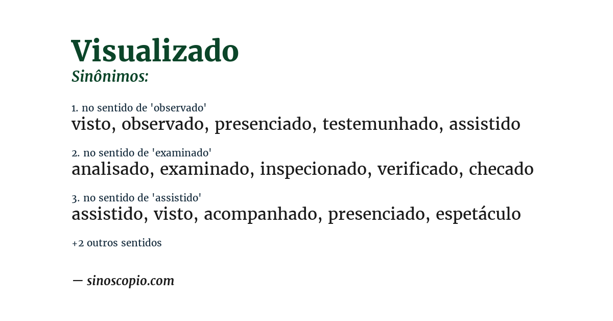 Sinônimo de visualizado