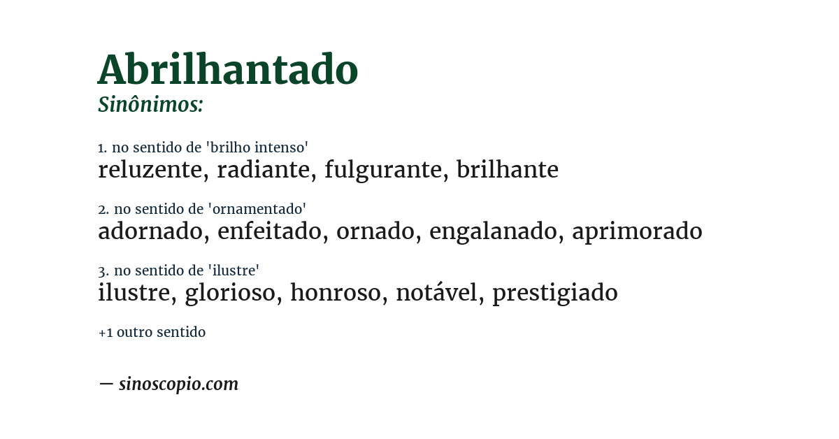 Sinônimo de abrilhantado