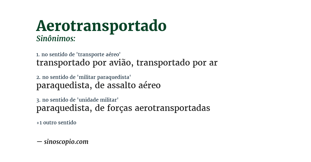Sinônimo de aerotransportado