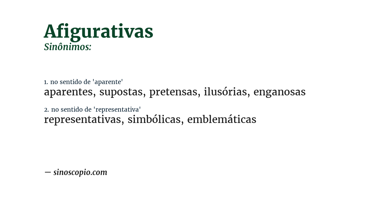 Sinônimo de afigurativas