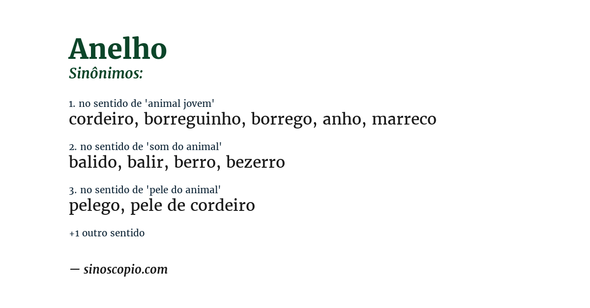 Sinônimo de anelho
