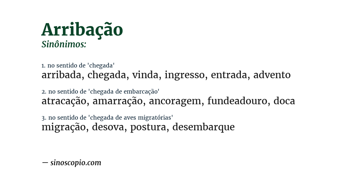 Sinônimo de arribação