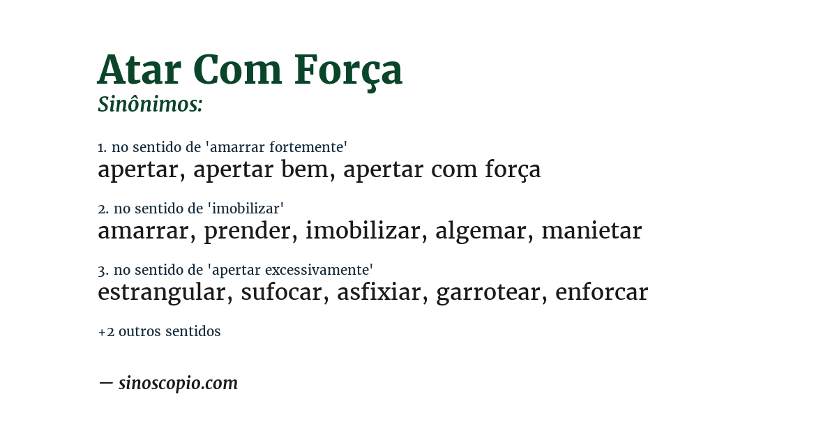 Sinônimo de atar com força