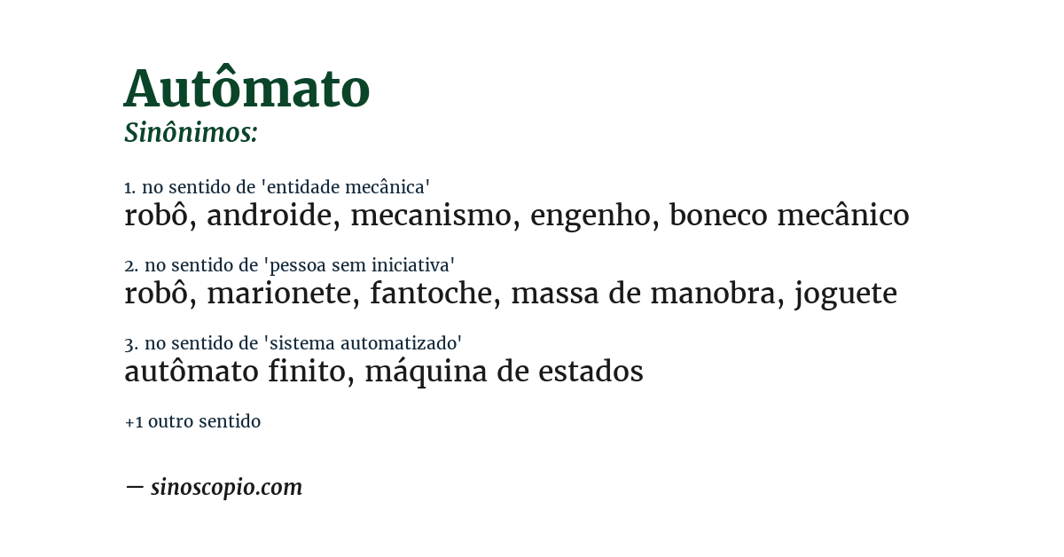 Sinônimo de autômato