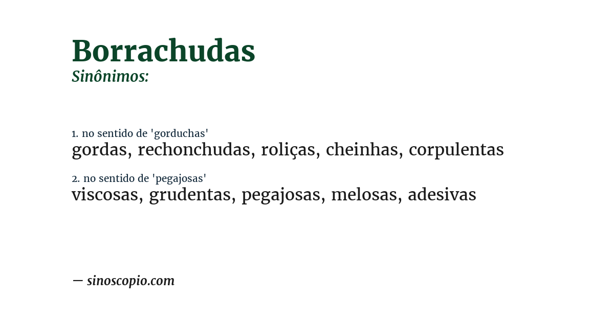 Sinônimo de borrachudas