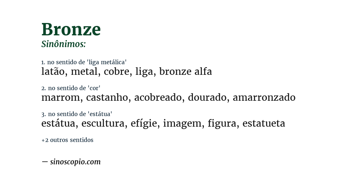 Sinônimo de bronze