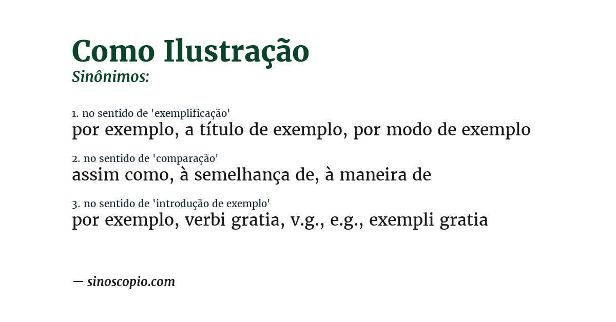 Sinônimo de como ilustração