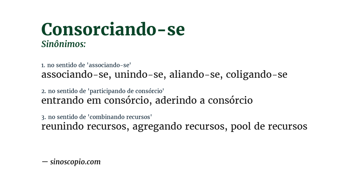 Sinônimo de consorciando-se
