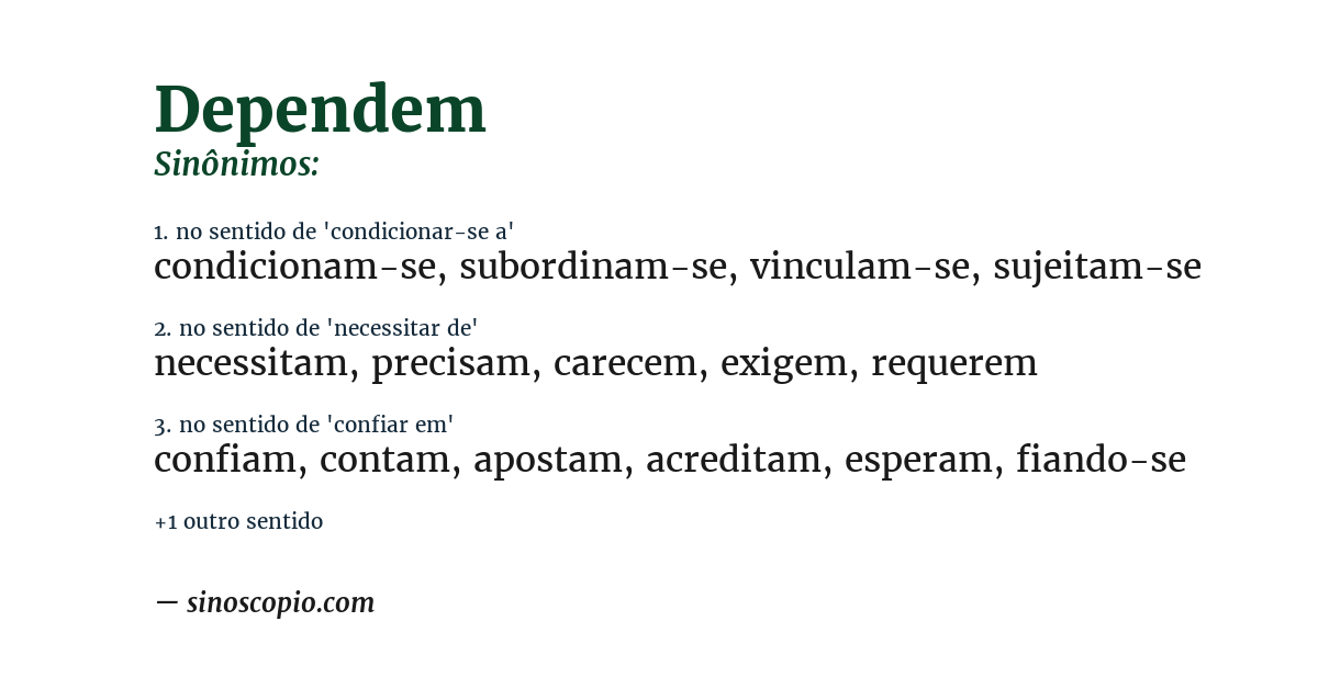 Sinônimo de dependem