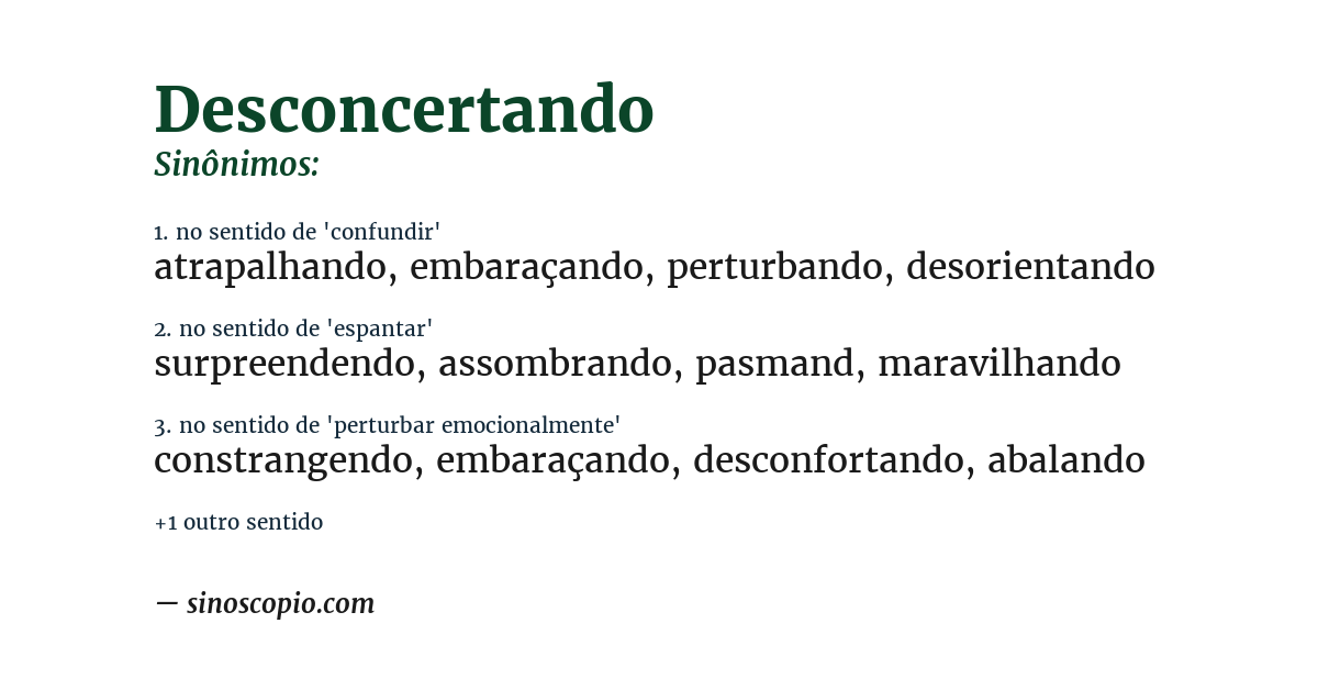 Sinônimo de desconcertando