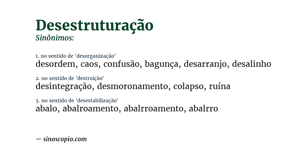 Sinônimo de desestruturação
