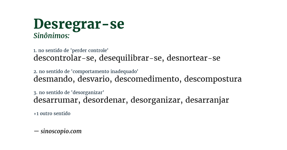 Sinônimo de desregrar-se