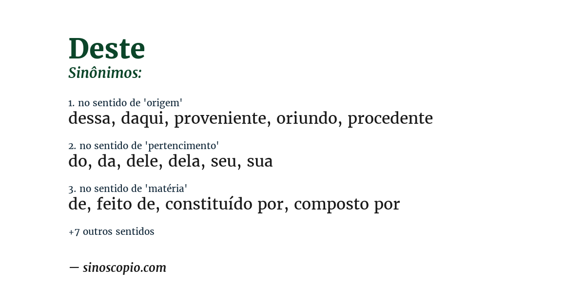 Sinônimo de deste