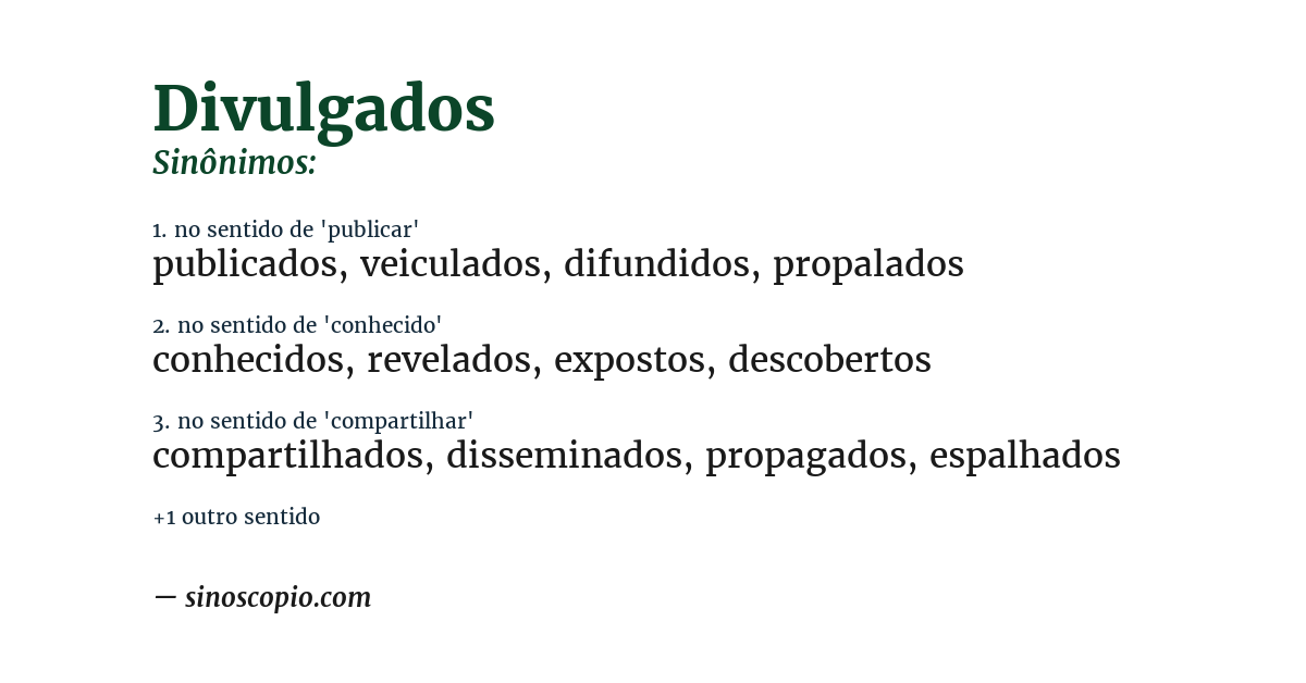 Sinônimo de divulgados