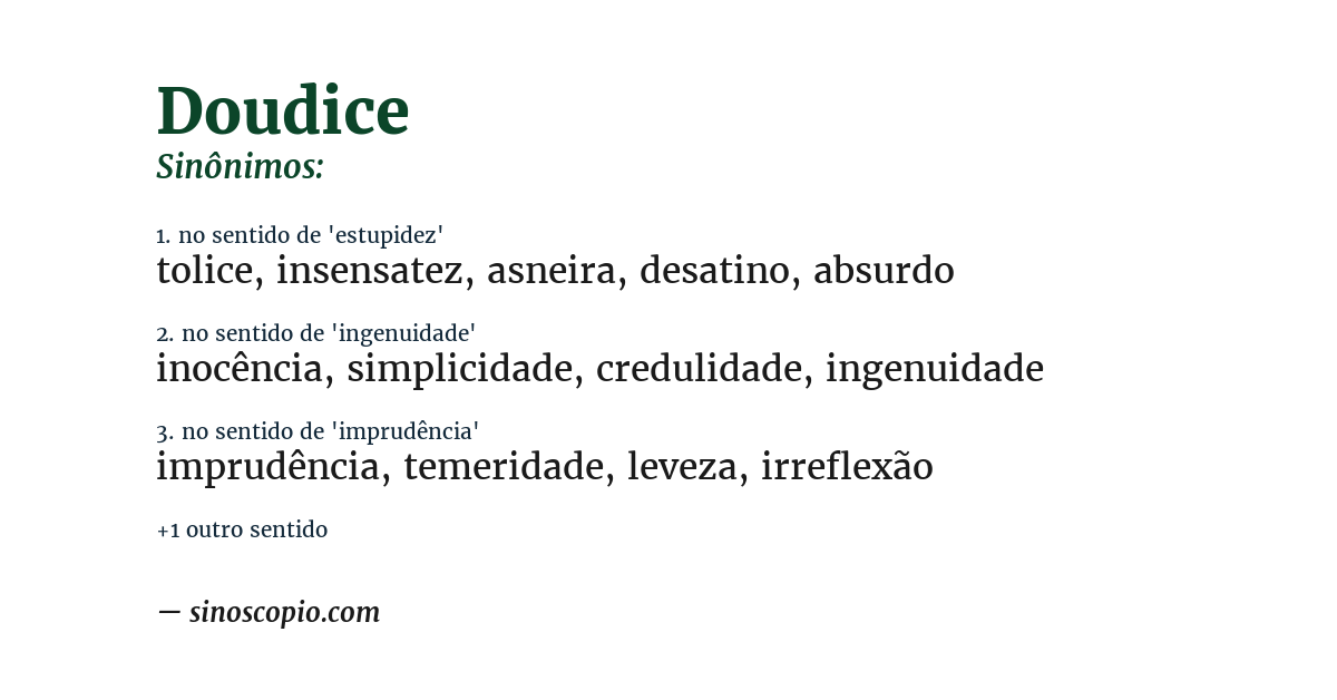 Sinônimo de doudice
