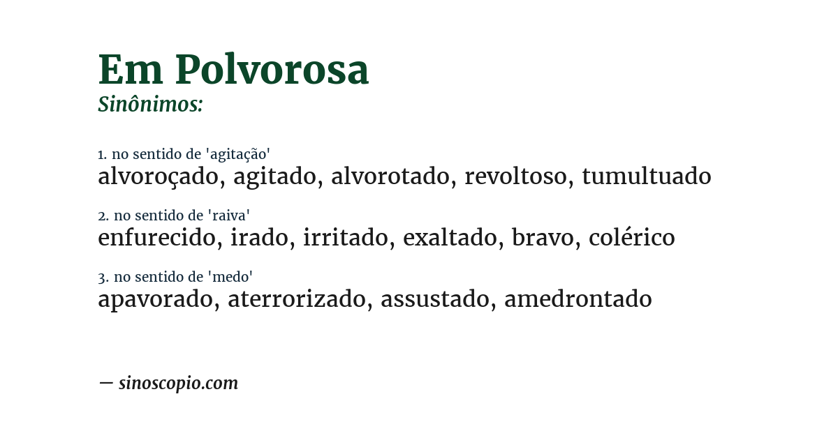 Sinônimo de em polvorosa