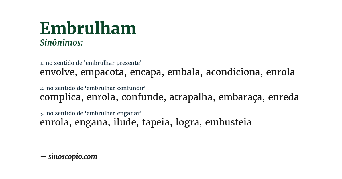 Sinônimo de embrulham