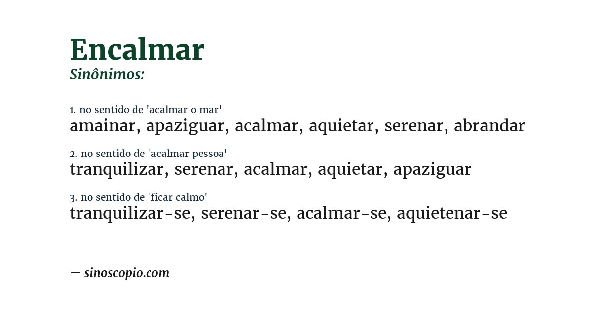 Sinônimo de encalmar