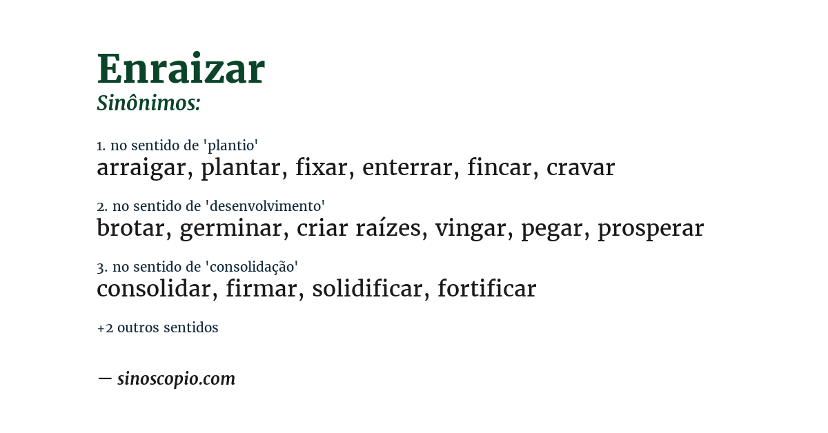 Sinônimo de enraizar