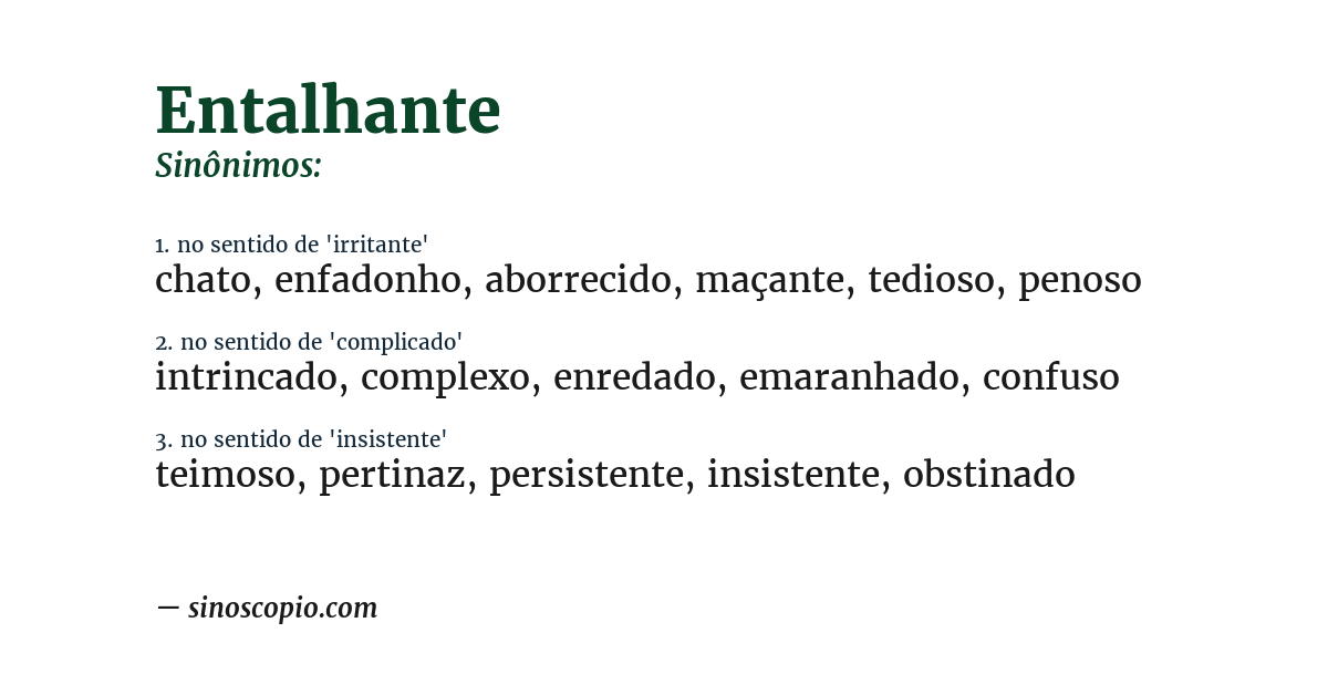 Sinônimo de entalhante