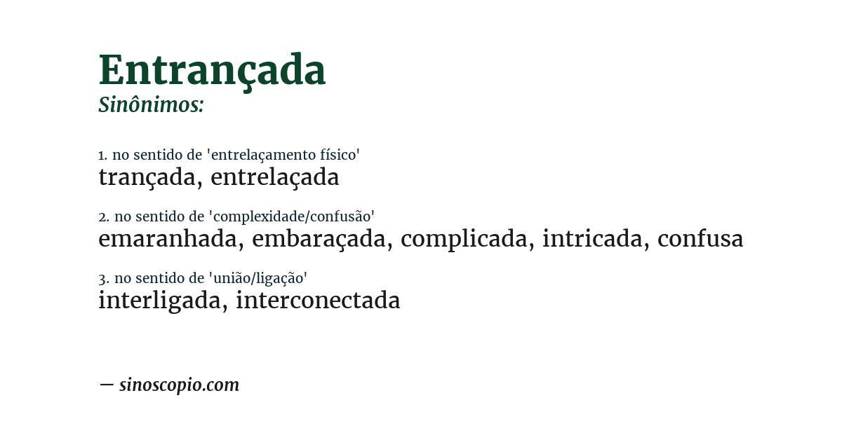 Sinônimo de entrançada