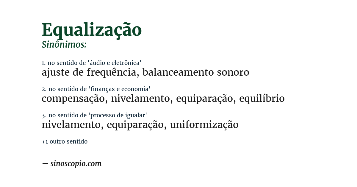 Sinônimo de equalização